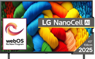 LG TV 43NANO80A3B, NanoCell, 43"